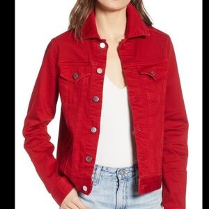 NWT AG Adriano Goldschmied red corduroy Maya jacket.